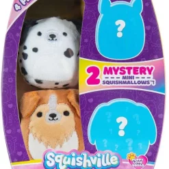 Squishmallows Squishville! Puppy Love Squad 4-Pack Mini Plush Set - 2-Inch Adorable Collectibles