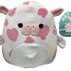 Squishmallows 12-Inch Mondy the Pink & White SeaCow Plush - Exclusive Cuddly Toy