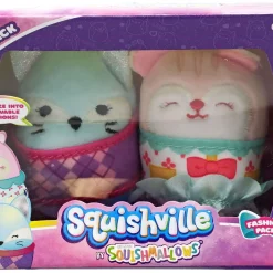 Kellytoys Squishmallows Squishville: Amina & Florence 2-Inch Mini Plush 2-Pack Set | Brand New | Collectible Fashion Pack