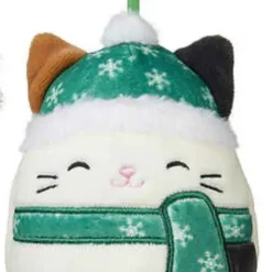 Hot Sale 👏 Squishmallows Ornament Cam the Cat Exclusive 4-Inch Plush [Holiday WINTER Collection Loose] 🧨