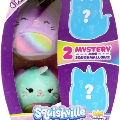 Squishmallows Squishville Caticorn Squad 2-Inch Mini Plush 4-Pack Set - Adorable Collectible Plush Toys